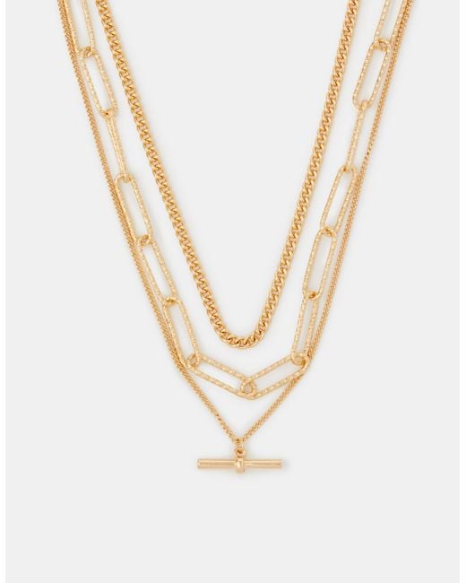 Accessorize Natural 3-Pack T-Bar Pendant Chain Necklaces