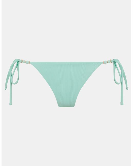 Accessorize Blue Bead Strap Textured Bikini Bottoms