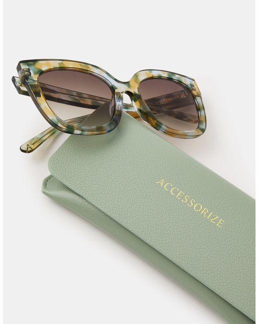 Accessorize White Acetate Oversized Square Sunglasses