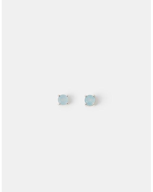 Accessorize Blue Sterling-Plated Quartz Stud Earrings