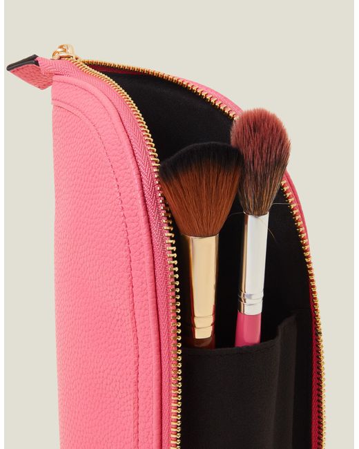 Accessorize Women's Pink Make Up Brush Bag