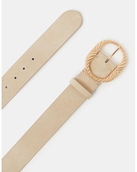 Accessorize Natural Textured Buckle Leather Belt