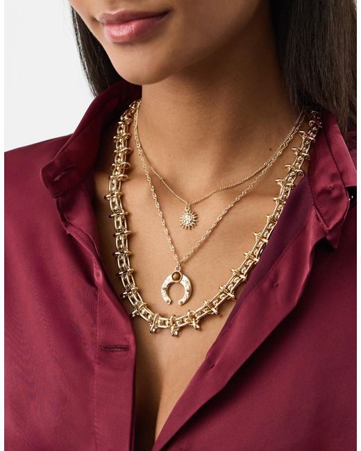 Accessorize White 2-Pack Horseshoe Pendant Layered Necklaces