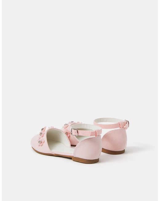 Accessorize Pink Two-Part Gem Flower Ballet Flats