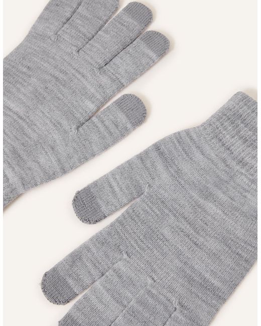 Accessorize Gray Super-Stretchy Touchscreen Gloves