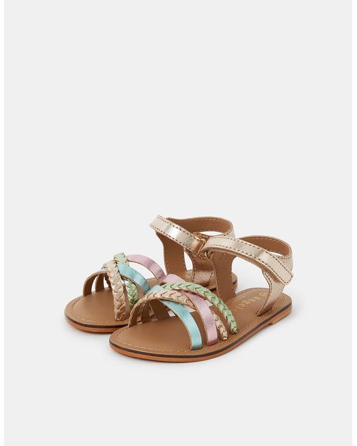 Accessorize Pink Strappy Leather Sandals