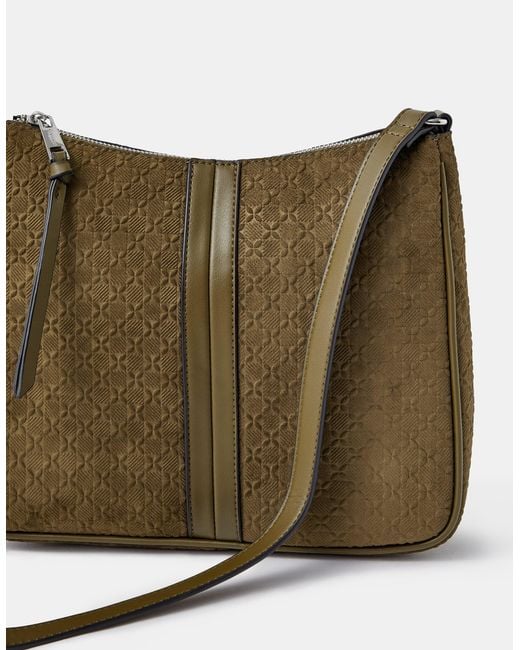 Accessorize Metallic Embossed Faux Suede Crossbody Bag
