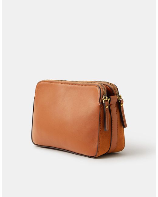 Accessorize Pink Classic Double Zip Crossbody Bag