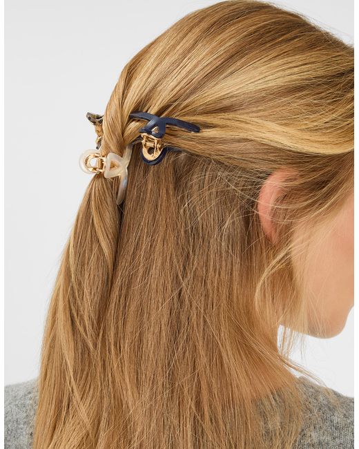 Accessorize Metallic 3-Pack Resin Twist Claw Clips