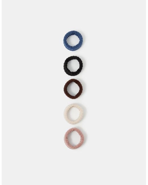 Accessorize White 5-Pack Thick Towelling Hair Bands