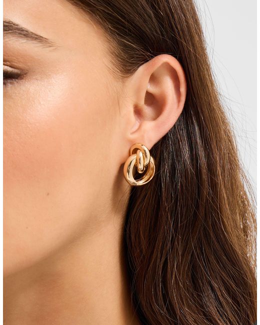 Accessorize Metallic Statement Knot Stud Earrings