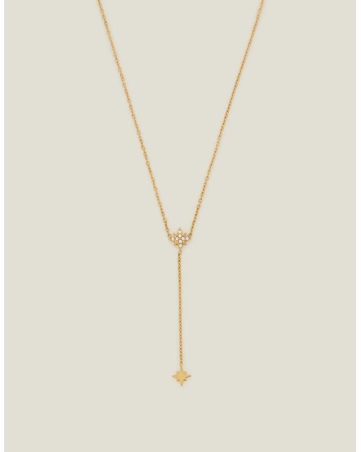 Accessorize Natural 14Ct-Plated Stainless Steel Star Lariat Necklace