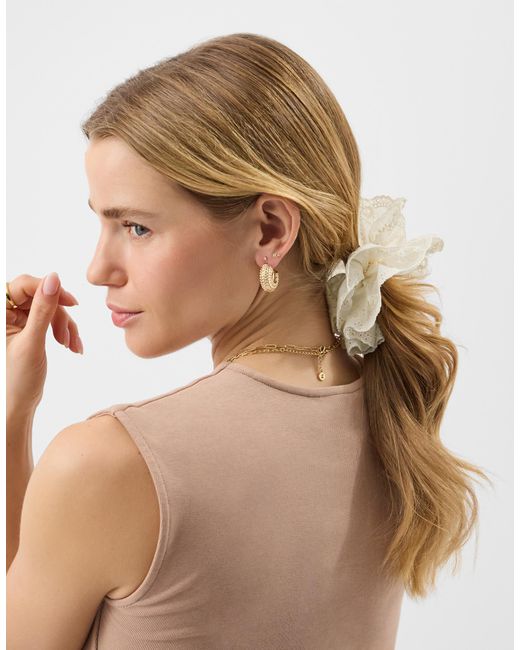 Accessorize White Oversized Broderie Hair Scrunchie