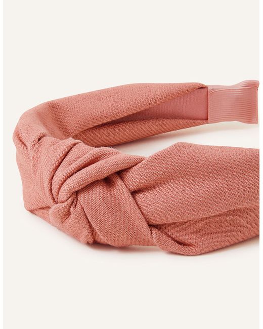 Accessorize Women's Pink Knot Headband In Linen Blend