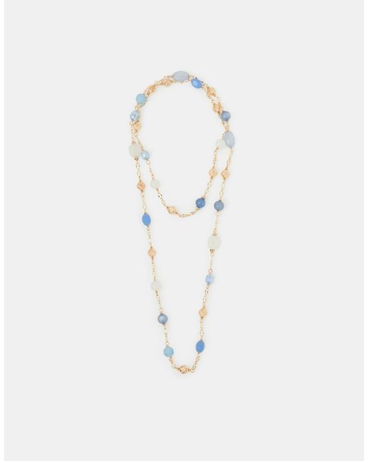 Accessorize White Long Beaded Station Necklace