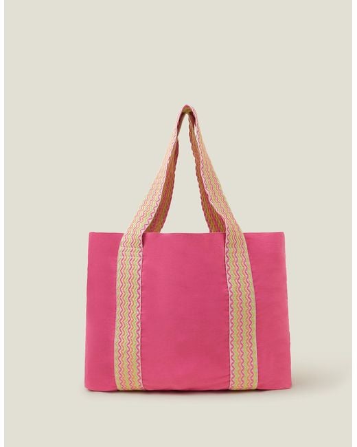 Accessorize Women's Webbing Shopper Bag Pink