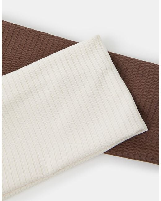 Accessorize White 2-Pack Ribbed Bando Headbands