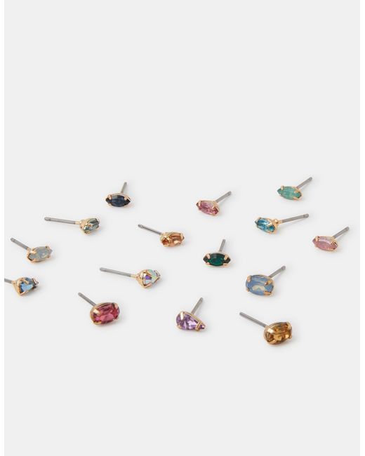 Accessorize Blue 15-Pack Gemstone Marquise Stud Earrings