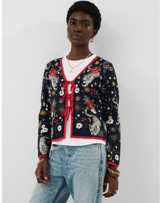Accessorize Blue Celestial Tie Front Cardigan