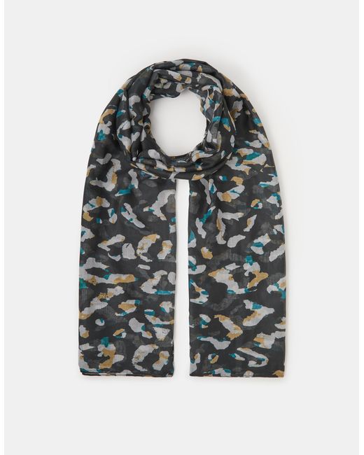 Accessorize Gray Lightweight Animal Print Scarf