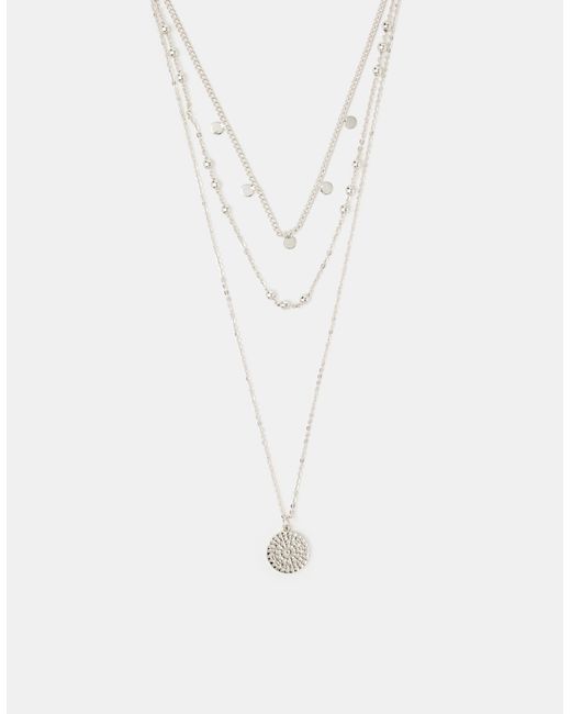 Accessorize Green Filigree Coin Pendant Layered Necklace