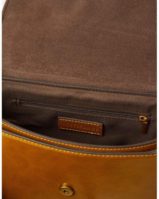 Accessorize Orange Patent Crossbody Bag