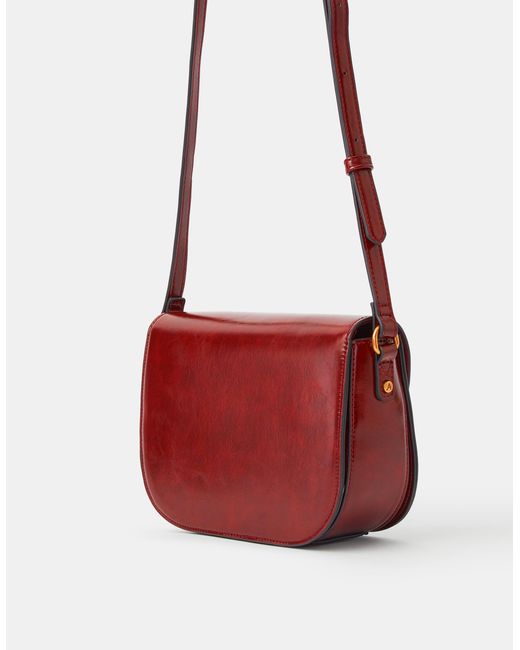 Accessorize Red Patent Crossbody Bag