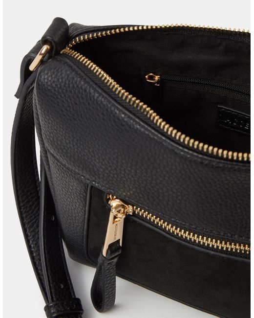 Accessorize Black Double Zip Crossbody Bag