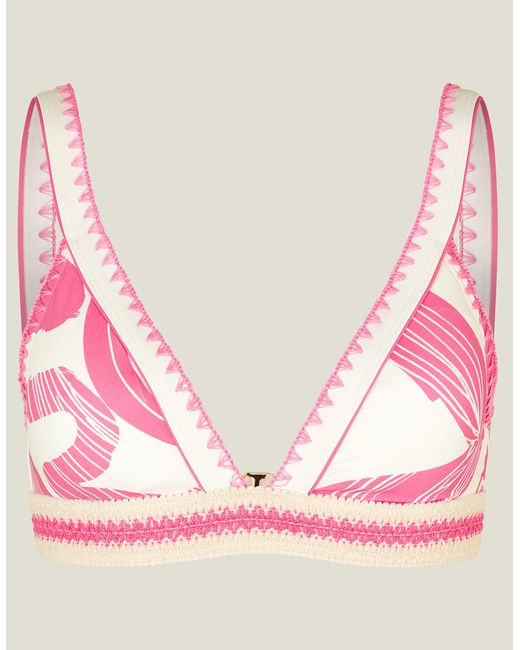 Accessorize Natural Women's Squiggle Print Bikini Top Pink