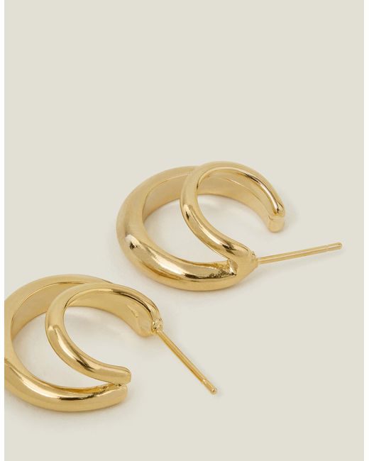 Accessorize Metallic Women's 14ct Gold-plated Double Hoops