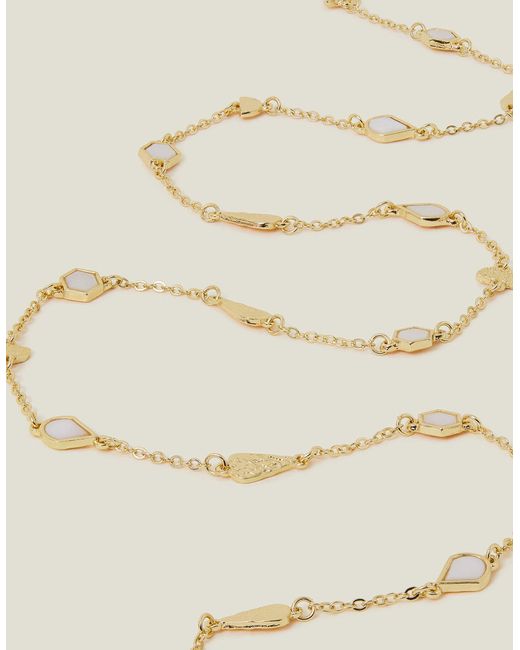 Accessorize Natural Women's Gold Fine Geometric Chain Necklace
