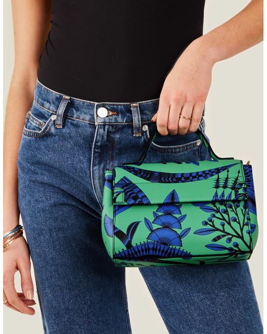 Accessorize Women's Green Print Top-handle Cross-body Bag