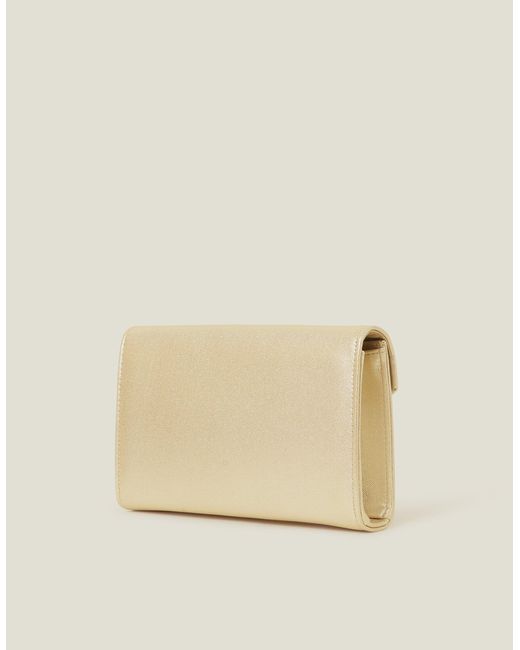 Accessorize Natural Metallic Envelope Clutch Bag