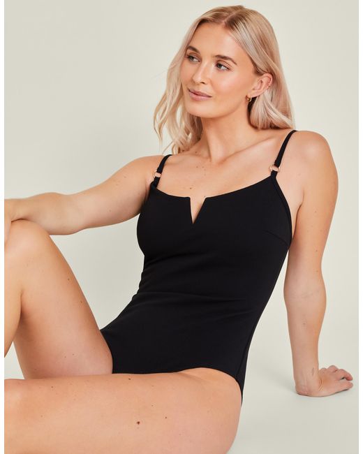 Accessorize Black V-Front Shaping Swimsuit