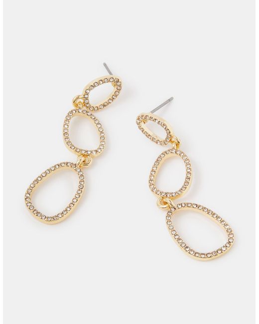 Accessorize White Cut Out Triple Drop Earrings