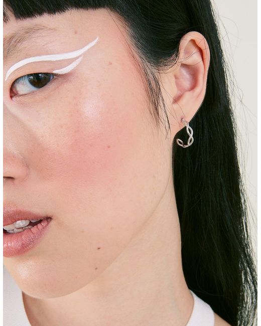Accessorize Natural Crossover Hoop Earrings