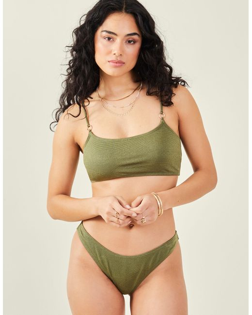 Accessorize Women's Shimmer Bikini Bottoms Green