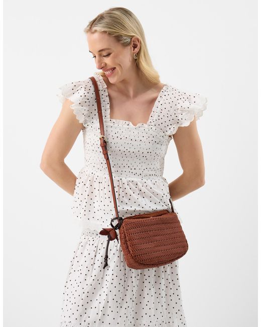 Accessorize Brown Woven Crossbody Bag