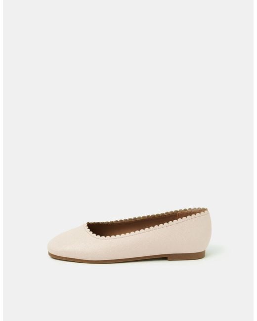 Accessorize Natural Scallop Ballet Flats
