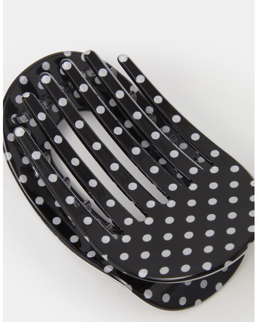 Accessorize Black Polka Dot Flat Claw Clip