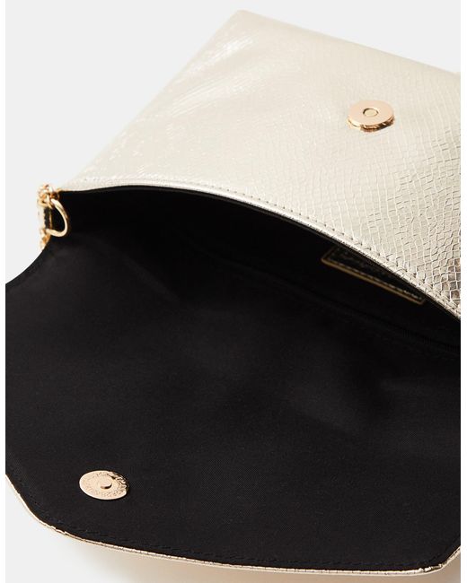 Accessorize Natural Metallic Envelope Crossbody Bag