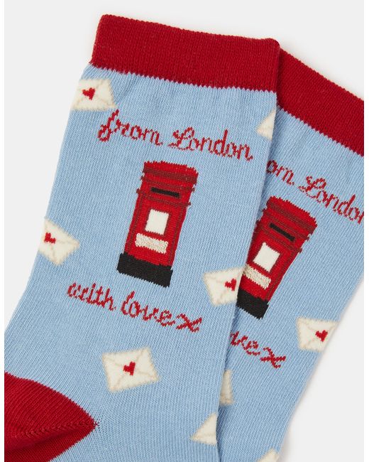 Accessorize White London Postbox Socks