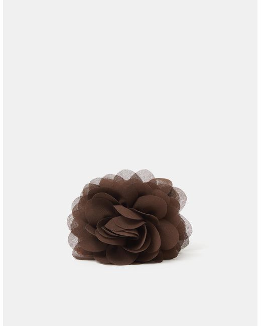 Accessorize Brown Chiffon Flower Claw Clip