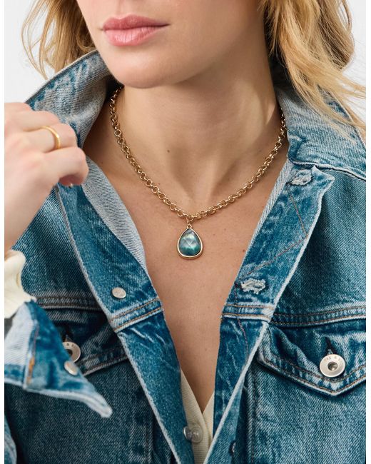Accessorize White Jewel Teardrop Pendant Necklace