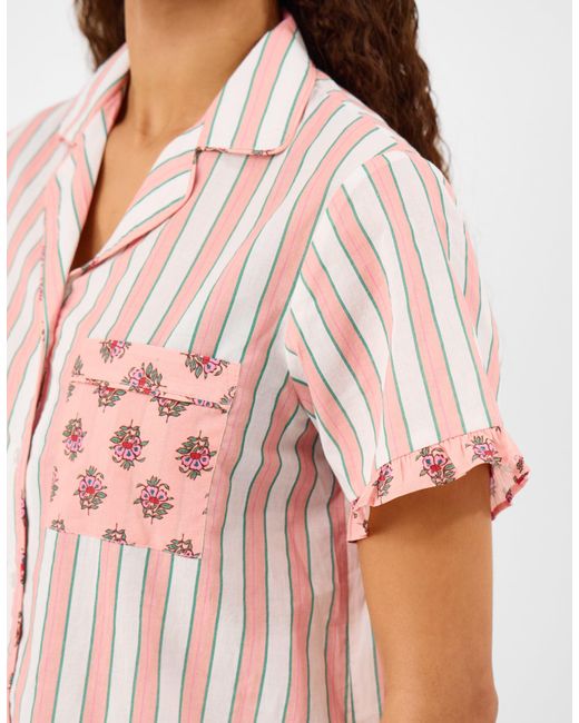 Accessorize Pink Floral Stripe Long Pyjamas Set