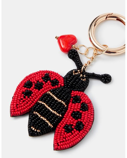 Accessorize White Beaded Love Bug Bag Charm