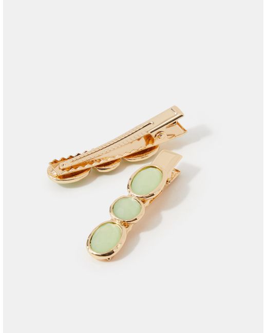 Accessorize White 2-Pack Gemstone Hair Clips