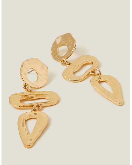 Accessorize Metallic Women's Gold Statement Molten Earrings