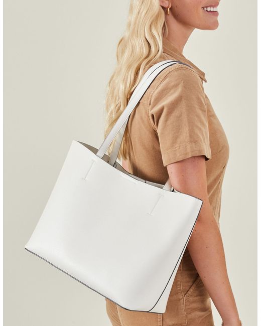 Accessorize Natural Women's Leo Tote Bag White