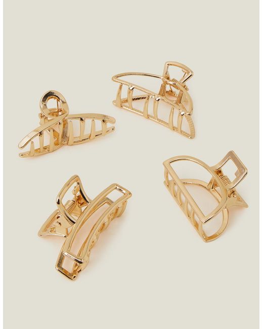 Accessorize Metallic 4-Pack Small Metal Claw Clips